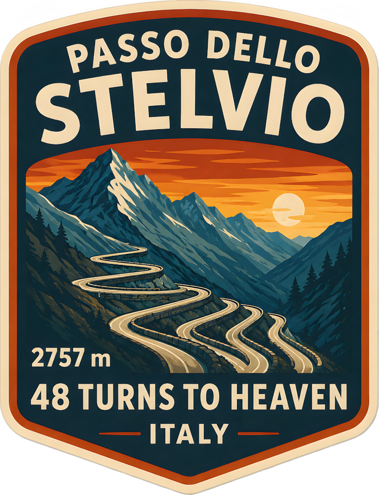 Passo dello Stelvio travel sticker